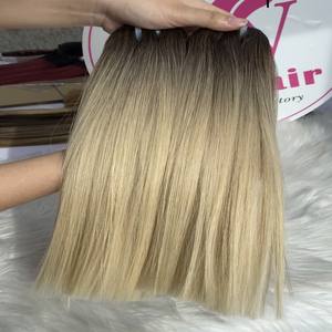 Extensiones de cabello humano Remy vietnamita recto de hueso con máquina de trama doble varias longitudes y colores - Product Image 2