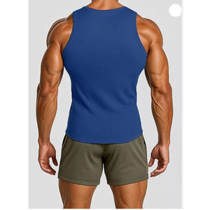 Wholesale Custom Men's New Design Sleeveless Cotton Tank Top Best <b>Material</b> Casual Eco-Friendly Clothing - Product Image 2