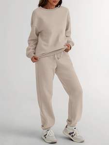 Conjunto Deportivo Informal para Mujer, Sudadera con Capucha, Lavado Ácido, 100% Algodón, Transpirable, Secado Rápido, Ajuste Cómodo - Product Image 3