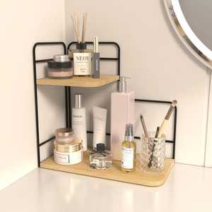 Estante de almacenamiento de pie desmontable moderno de 2 niveles de Metal personalizado organizador de cosméticos estante de exhibición para uso en la encimera del baño - Product Image 4