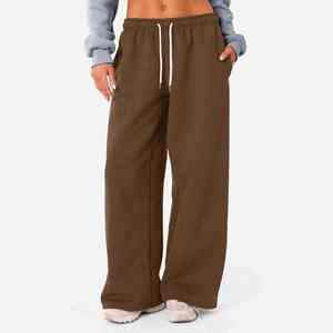 Plain Dyed Women Wide Leg Sweatpants 100% Cotton Material Breathable Loose Baggy Style Custom Made Logo Printing OEM - Product Image 6