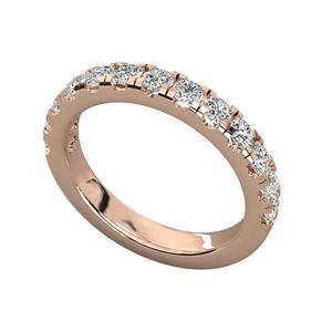 Bague en diamant moissanite fine, bijoux de fiançailles, mariage, plaqué or, argent 925, rangée de 7 diamants moissanite, bague pour femmes - Product Image 3