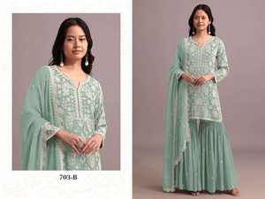 Trajes de Pantalón Palazzo para Mujer, Trajes de Lawn Pakistaníes, Trajes de Algodón de Diseñadores Pakistaníes para Mujer, Ropa India y Pakistaní - Product Image 6