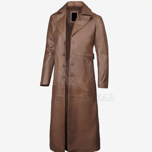Abrigo de Cuero Moderno para Hombre, Estilo Trench, Corte Largo, Material Duradero, Ideal para la Moda de Invierno y Uso Casual - Product Image 4