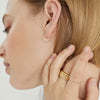 Bague Charlotte audacieuse vintage, bijou religieux tendance en acier inoxydable plaqué or, avec incrustation en forme de chiffre, style mode - Product Image 4