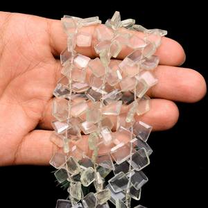 Perles de pépites facettées en améthyste verte AAA+ 6x8mm-7x10mm, pierres semi-précieuses naturelles, perles roulées à coupe dégradée pour bijoux - Product Image 6