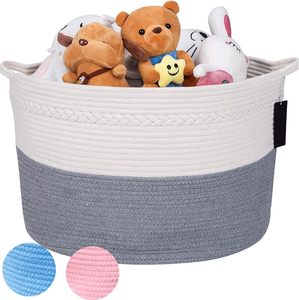 Large Capacity Baby <b>Toys</b> Container <b>Bathroom</b> <b>Storage</b> Cotton Rope Natural Material Foldable Round Woven <b>Storage</b> Basket Diaper Stor - Product Image 4