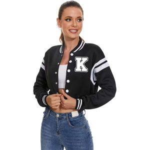 Veste universitaire surdimensionnée pour femmes de qualité supérieure broderie personnalisée mode à la mode Streetwear respirant Bomber Style Letterman - Product Image 4
