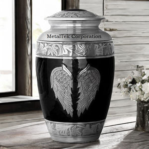 Ailes d'Ange Urnes de Crémation pour Cendres Aluminium Métal Design Classique Couleur Personnalisée Funéraire Décoratif Adulte Mémorial Cendres Pot - Product Image 2
