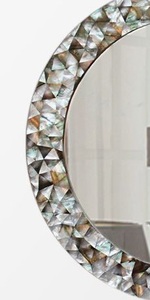 Miroir mural rectangulaire en nacre de luxe fait à la main pour décoration de maison et de mariage au meilleur prix - Product Image 3