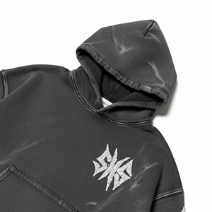 Sweat à capuche personnalisé avec broderie, effet vieilli, fermeture éclair, strass, lavage à l'acide, vintage, streetwear pour homme, fabricant de sweat à capuche - Product Image 3