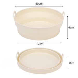 Cesta de silicona plegable reutilizable, resistente al calor, ecológica, apta para alimentos, para freidora de aire y horno. - Product Image 1