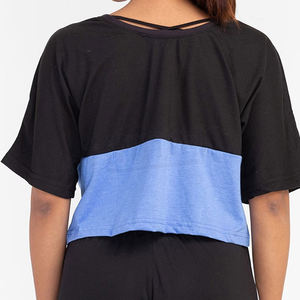 Top moda verano Mujer Crop Top ropa conjunto cuello redondo manga corta Mujer Crop Top - Product Image 3