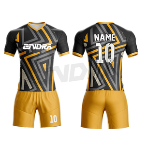 ชุดเสื้อฟุตบอลพิมพ์ลายซับลิเมชันสำหรับผู้ใหญ่เสื้อผ้าตาข่ายโพลีเอสเตอร์แบบแห้งเร็วใช้ชื่อโลโก้ - Product Image 1