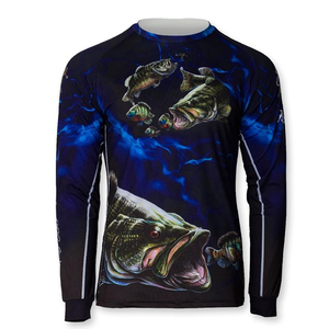 Logotipo personalizado verano protección UV secado rápido ligero negro manga larga pesca camisas UPF 50 rendimiento más tamaño sublimación - Product Image 1