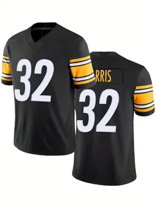 2025 calidad Premium clásico fútbol americano cuello en V Jersey verano deportes entrenamiento Rugby manga corta Top logotipo frontal - Product Image 3