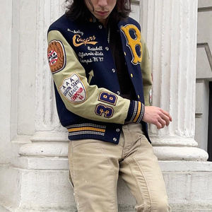 Veste universitaire vintage personnalisée, marques de streetwear, OEM/ODM, broderie et patchs en chenille, laine et cuir, style letterman - Product Image 6
