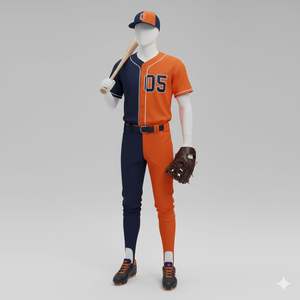 Uniforme de baseball entièrement personnalisé imprimé pour les sports d'équipe Couture solide Respirant Séchage rapide 100% polyester Léger - Product Image 5