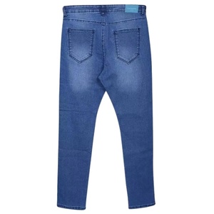 Pantalones Vaqueros Negros Yihao al por Mayor, Pantalones Casuales Rectos Desgastados para Hombre, Personalizados, de Algodón Lavado a la Piedra, OEM, Cintura Alta, Ligeros - Product Image 3