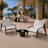 Ensemble de chaises longues de jardin pour hôtel-resort, en acier inoxydable, imperméable, personnalisable