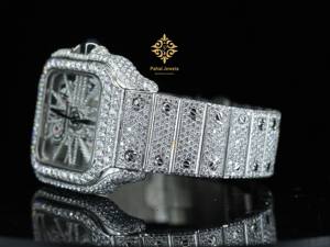 นาฬิกาข้อมืออัตโนมัติแบบกลไกคุณภาพสูง ดีไซน์เฉพาะตัว สำหรับทั้งชายและหญิง สายสแตนเลส หน้าปัดเปลือยประดับโมอิสซาไนต์สีเขียว - Product Image 5