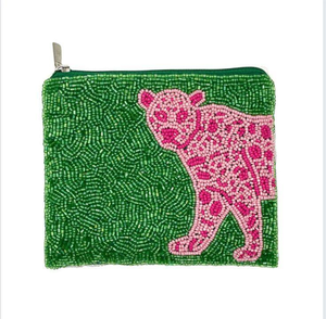 Pochette de broderie de perles de rocaille colorées faite à la main Mini portefeuille perlé pour femme avec sac à monnaie dynamique Charmant porte-monnaie d'Inde - Product Image 1