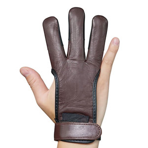 Good Quality Customized Archery Sports Gloves Lightweight Nylon Mesh with Leather Reinforced Fingertips for Target Practice - Product Image 2