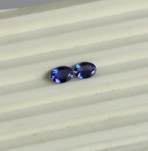 Pendientes de Tanzanita AA de Corte Ovalado de 7x5 mm, Gemas de 1 Quilate, Color Azul Púrpura Intenso, Naturales, Sueltas, Certificadas por Terceros, Par a Juego - Product Image 4
