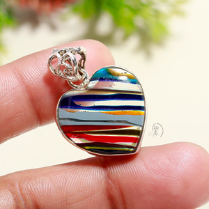 Vente chaude Conception Personnalisée Filles Coeur Forme Lunette Ensemble Surfite Gemstone Charm Cadeau De Noël 925 Sterling Silver Metal Pendant - Product Image 3