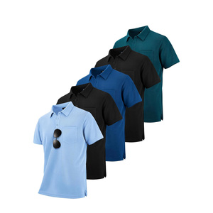 Chemises polo pour hommes à manches longues personnalisables pour le printemps/été, tissu jersey respirant avec motif uni à col montant - Product Image 2
