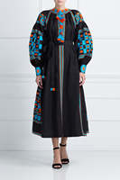 Robe longue élégante pour femmes Robe décontractée pour femmes OEM Wholesale Collection Ladies Ukrainian Embroidery Long Sleeve Dress for Women