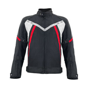 Blouson de moto pour homme à manches longues, coloris noir, rouge et gris, respirant, en Cordura, coupe-vent, pour toutes les saisons, vêtements de course - Product Image 4