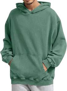 Sudadera con capucha para hombre de alta calidad, forro polar de invierno con diseño desgastado, lavado con ácido, teñido liso, MOQ bajo, patrón sólido - Product Image 6