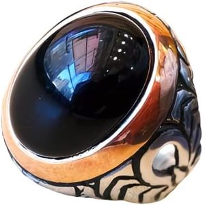 Wholesale <b>Men</b> <b>Ring</b> Natural <b>Black</b> <b>Onyx</b> Gemstone December Birthstone Father's Day Christmas Gift Jewelry 925 Sterling Silver <b>Ring</b> - Product Image 1