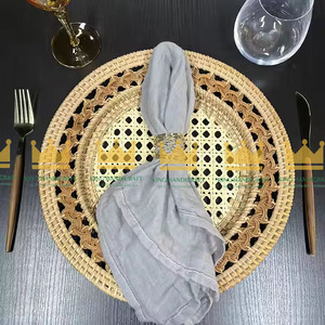 Eco-friendly Natural <b>Bamboo</b> Rattan Woven Placemat Flower/Modern Style Home Restaurant Use Wedding Party Charger Plate Wholesale - Product Image 6