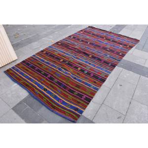 Tapis Vintage Turc Rouge Laine Seagrass 5 X 9.4ft Chef-d 'œuvre Ethnique Grande Zone Patchwork Latex Rectangle Couloir 10mm Tapis De Chambre - Product Image 2