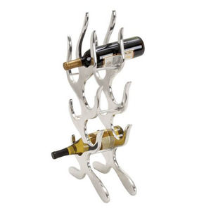 Metal 6 Bottle <b>Wine</b> <b>Rack</b>, <b>Wine</b> Holder <b>Black</b> Powder Coated Tabletop Organizer Dining Room Decor Counter Top <b>Wine</b> Bottles <b>Rack</b> - Product Image 2