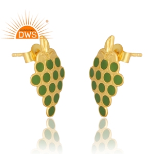 Nuevo diseño de patrón Plata de Ley 18K chapado en oro esmalte pendiente Demi joyería fina para mujer regalo para ella - Product Image 3