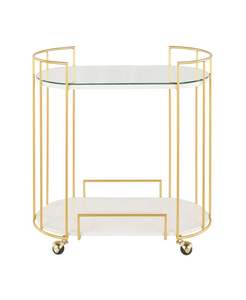 Antique Golden Finished 2 Tier Black Glass Salves Hot Selling Hotel Accessories Food <b>Serving</b> <b>Trolley</b> at Wholesale Price - Product Image 2