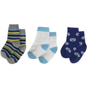 Ensemble de 3 pièces en étain Baby Fant. Chaussettes pour bébé garçon, confortables et mignonnes, lot de trois - Product Image 1