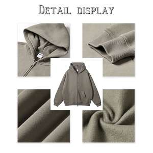 Vente à chaud personnalisé sans cordon de serrage sweats à capuche zippés en polaire surdimensionné uni vierge sweat à capuche coupe zippée sweat à capuche de haute qualité pour hommes - Product Image 4