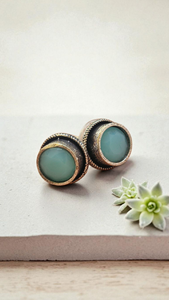 Boucles d'oreilles élégantes en pierres précieuses bleu aqua Bijoux de mode en argent allemand - Product Image 4