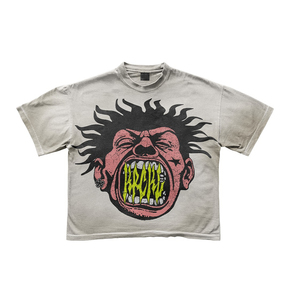 เสื้อยืดบ็อกซี่กราฟิกแบบวินเทจสำหรับผู้ชายเสื้อโอเวอร์ไซส์ผ้าฝ้ายธรรมดาพิมพ์ลายสกรีนระบายอากาศยาวสั้น - Product Image 6