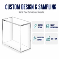 Boîte de rangement en acrylique sur mesure pour cartes, design multi-fentes, couvercle magnétique, vente en gros