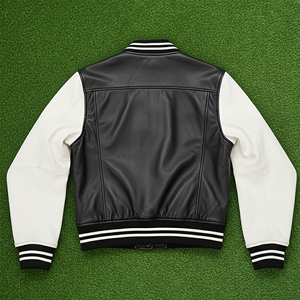 Hot Selling Women's Quilted Waterproof Winter Custom Logo Baseball Varsity <b>Jacket</b> Fall Genuine Leather Zipper <b>Jackets</b> Cotton - Product Image 5