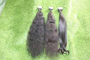 Extensiones de cabello humano sin procesar Remy virgen indio 28-30 pulgadas estilo cinta estiradas en longitudes de onda natural en su color natural - Product Image 5