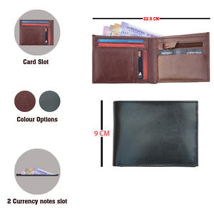 Cartera de cuero para hombre personalizada de alta calidad, hecha en la India, pedido al por mayor, precio al por mayor, Cartera de cuero para hombre de cuero de vaca - Product Image 3