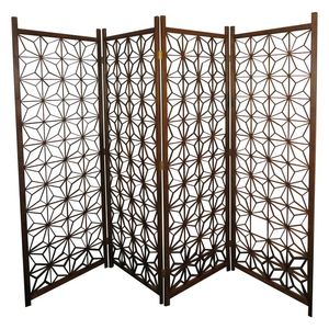 ฉากกั้นห้องไม้แกะสลักลายฉลุเลเซอร์กันน้ำแบบพับได้ เคลื่อนย้ายได้ กันเสียง - Product Image 6