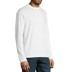 Camiseta de Manga Larga para Hombre, Cuello Redondo, Jersey Ligero de Primera Calidad, Color Blanco Lavado - Product Image 3