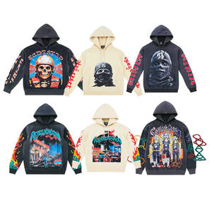 Sweat-shirts pour hommes populaires, style streetwear vintage d'hiver, pull thermique élégant, design uni teint numérique, 100% coton molleton, vente en gros - Product Image 3